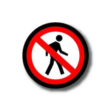 Ergomat 16in CIRCLE SIGNS - No Pedestrians DSV-SIGN 256 #0182 -UEN